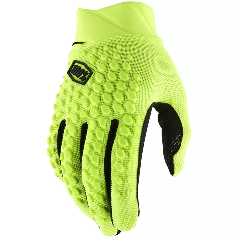 100% Geomatic Gloves - Flourescent Yellow, Full Finger, Men's, Medium
