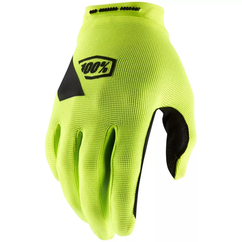 100% Ridecamp Gloves - Flourescent Yellow, Full Finger, Men's, Small