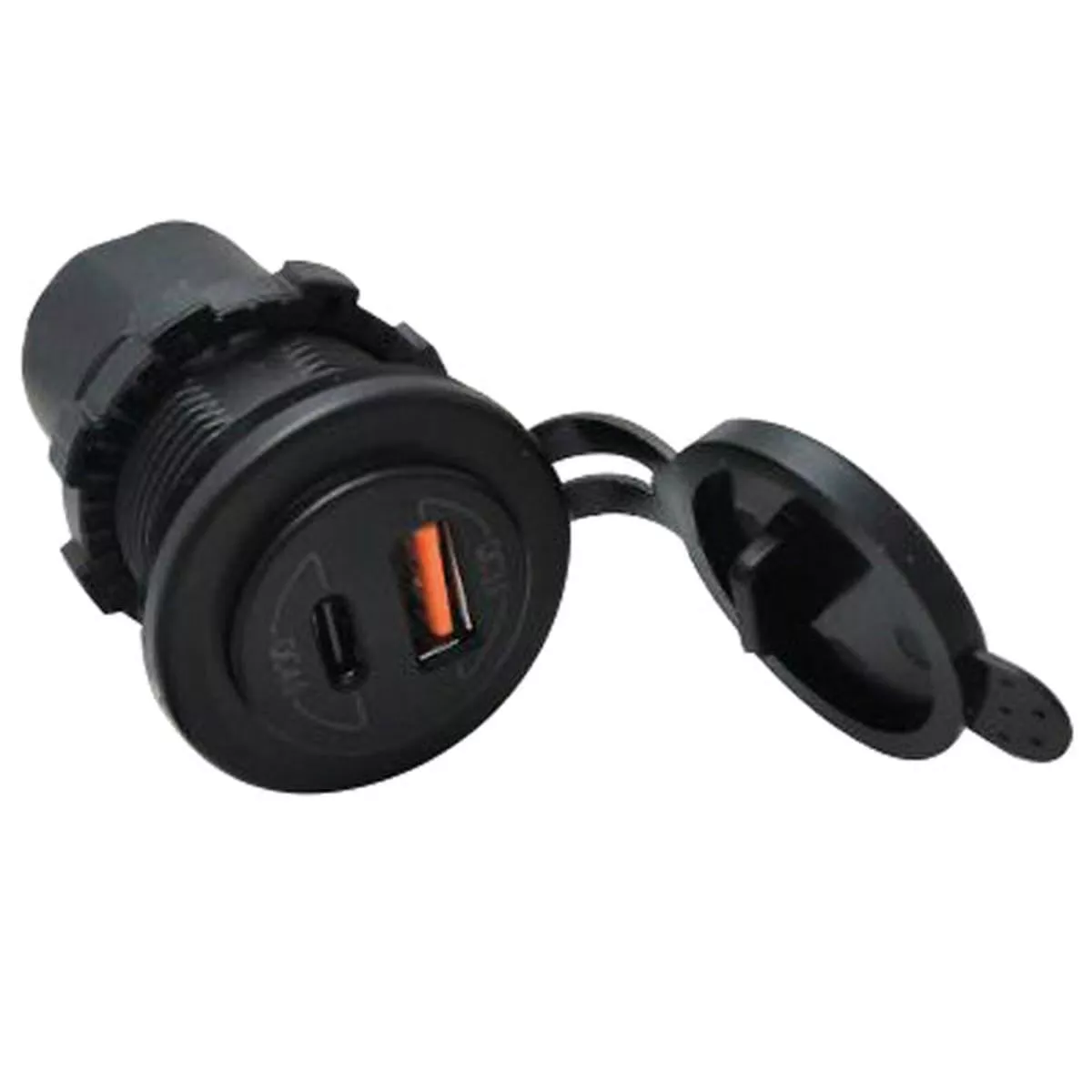 1852 USB outlet IP65 12/24V USB TYPE 1 & USB C with 1m cable