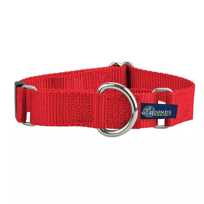 2 Hounds Design 5/8″ and 1″ Red Nylon Martingale Dog Collar