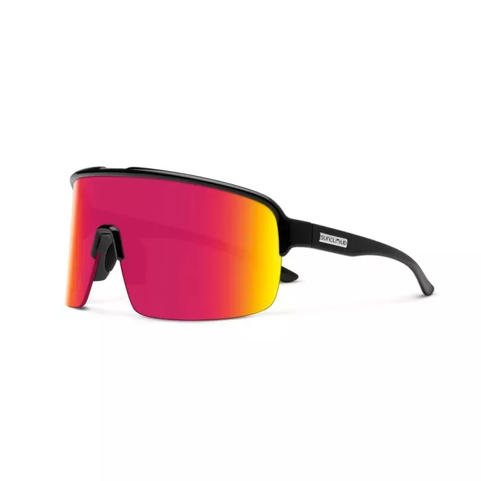 Amplify Black Frame with Polarized Red Mirror Lens Sunglasses