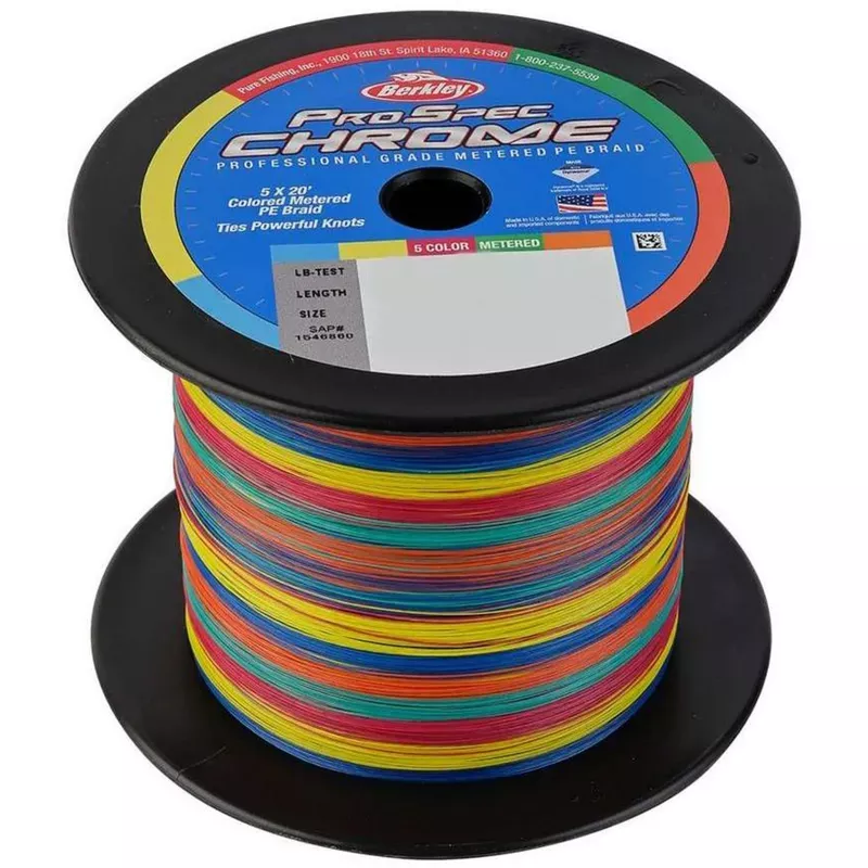Berkley ProSpec Chrome 5×20′ Metered Braided Line (1500 yd Spools)