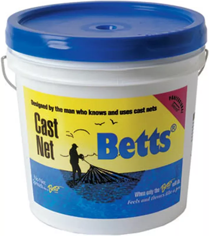 Betts Mullet Cast Net 8′ 1 ” Mesh Bucket. (18-8)