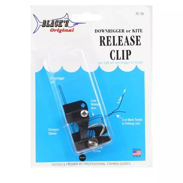 Black Marine Downrigger or Kite Release Clip RC-99