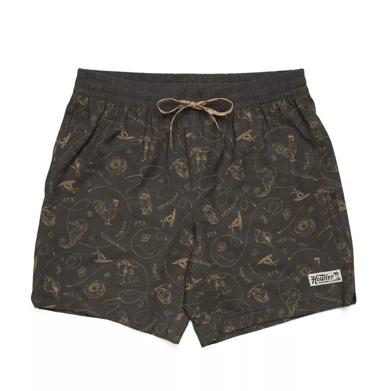 Howler Brothers Deep Set Boardshorts – Sea Rodeo : Antique Black