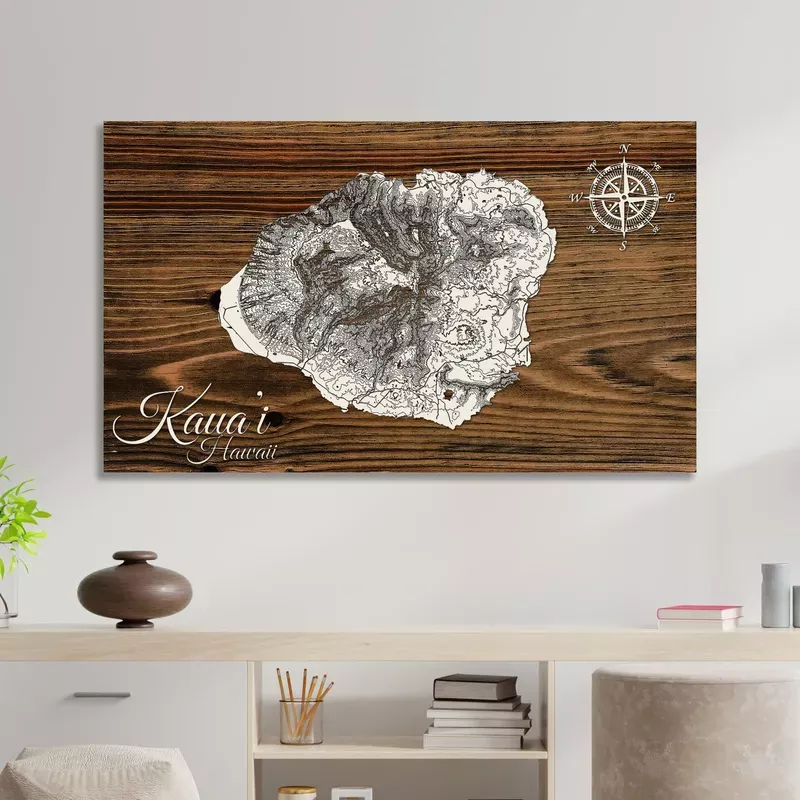 Kaua’i Topographical Map