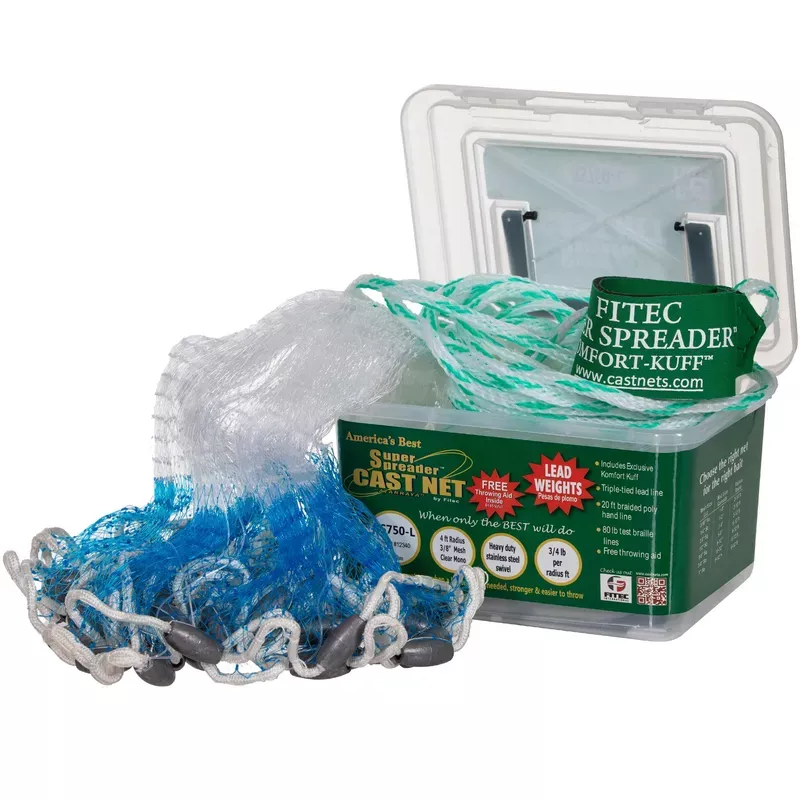 RS 750 L Series Cast Net 3/8 ” 9ft w/ Lead Clear Mono 9′