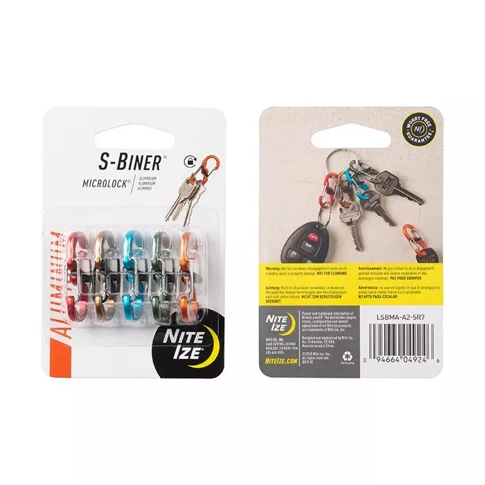S-Biner MicroLock Aluminum – 5 Pack