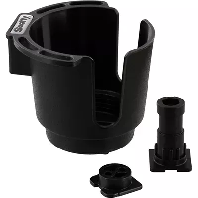 SCOTTY Cup Holder with Bulkhead/Gunnel Mount and Rod Holder Post Mount – Black