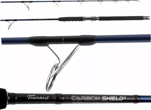 Tsunami TSCSHDBSII701M-B Carbon Shield II Boat Spinning Rod 7′ 20-40lb.