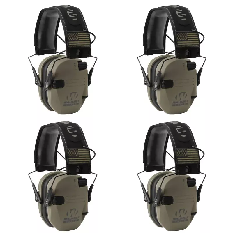 Walker’s Razor Slim Shooter Electronic Hearing Protection Earmuff, (4 Pack)
