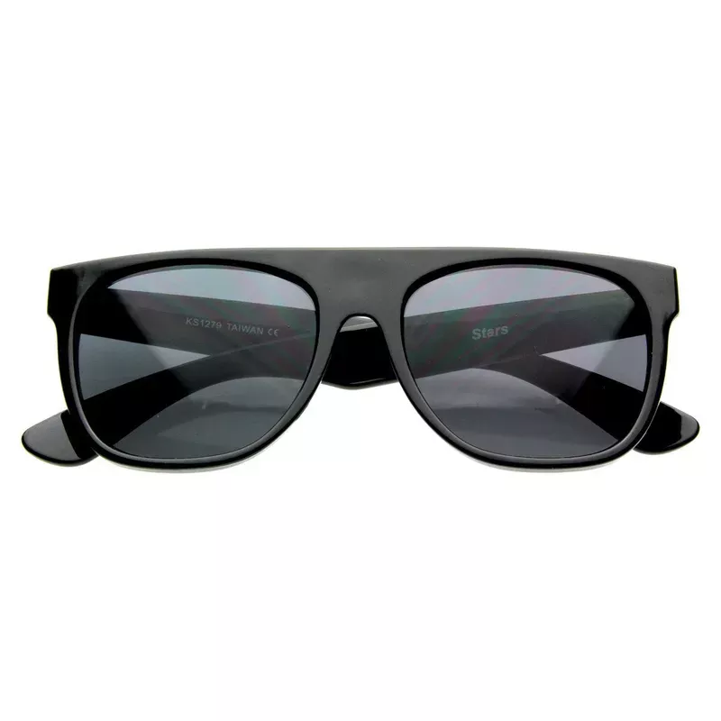 zeroUV – Hipster Super Flat Top Retro Horned Rim Sunglasses 8066
